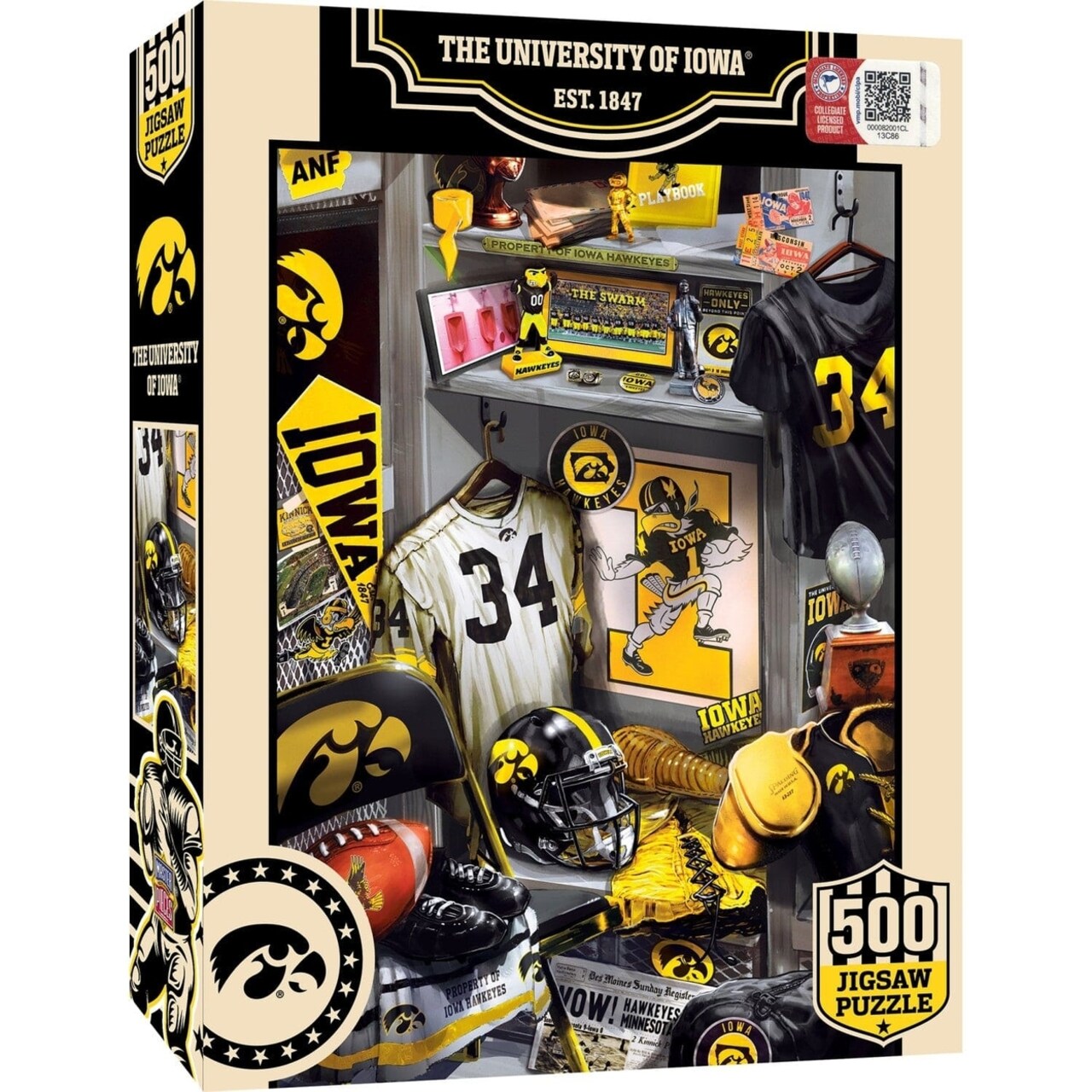 Iowa Hawkeyes 500 Piece Jigsaw Puzzle College Football Memorabilia Eco-Friendly